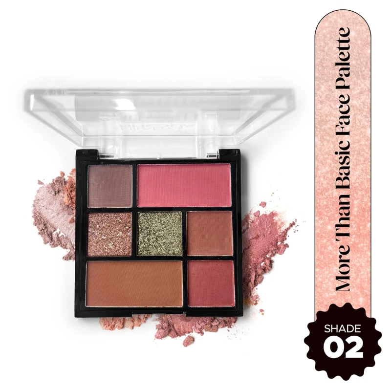 Hilary Rhoda More Than Basic Face Palette | With Blushes, Shimmer Highlighters & Eyeshadows | Highly Pigmented & Long Lasting Face Palette |10.5g (Made You Blush - Shade 02) thumbnail 2
